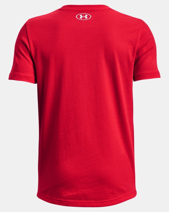 Boys' UA Sportstyle Logo Short Sleeve, Red, pdpMainDesktop image number 1